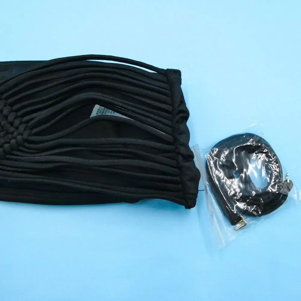 Victorias Secret Medium Black Bikini Top Padded Bandeau Strapless Swimwear Beach